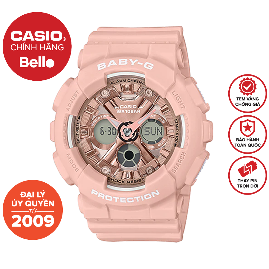 Đồng hồ casio baby-g nữ ba-130-4a chính hãng bảo hành 5 năm pin trọn đời