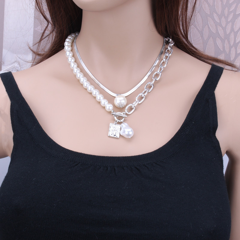 [HCM]Vòng Cổ Nữ Ngọc Trai  Dây Chuyền Titan Không Han Gỉ Đeo Sát Thời Trang Âu Mỹ VCRAN4