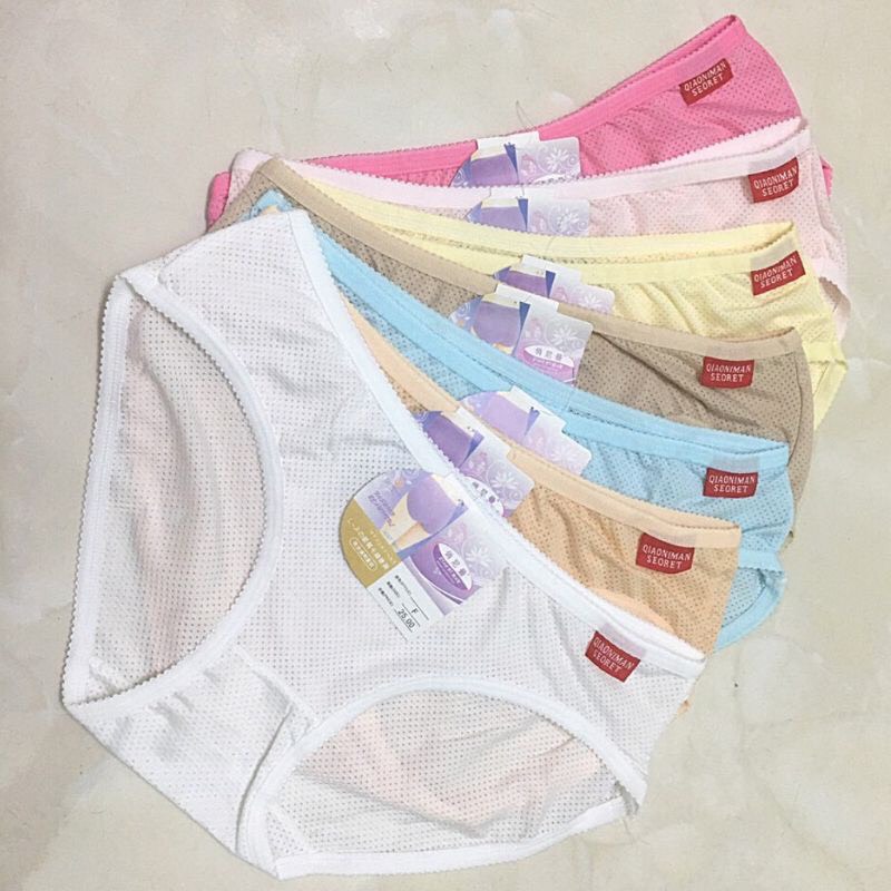 Bộ 10 quần lót nữ thun cotton thông hơi thái lan, size 45-60kg