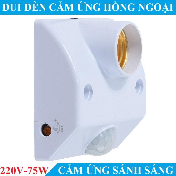 Đui đèn thông minh bật tắt tự động cảm biến ánh sáng cảm biến hồng ngoại 220V - 75W đui đèn cảm ứng đui đèn điề khiển từ xa