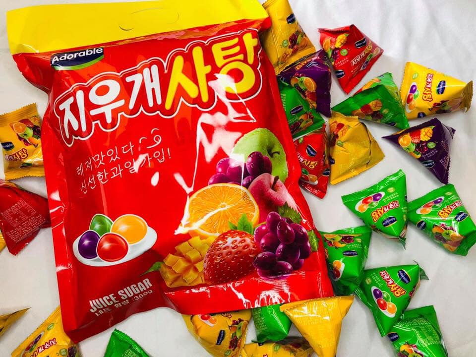 [Hoàn tiền 10%] KẸO DẺO NƯỚC ÉP TRÁI CÂY gói 360gr