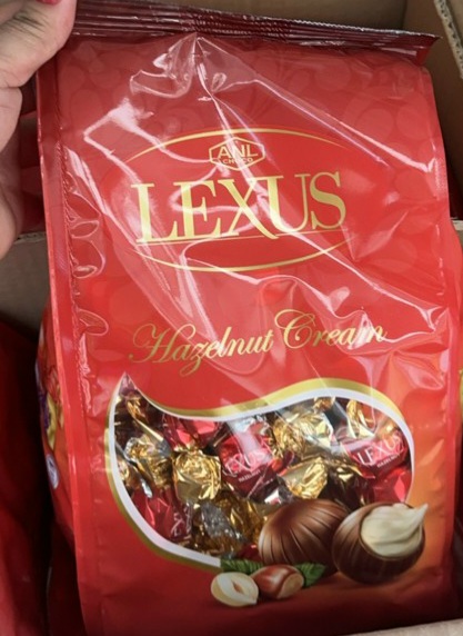 Kẹo socola nhân kem hạt dẻ túi 1kg - turkey/ anl lexus chocolate with hazelnut cream