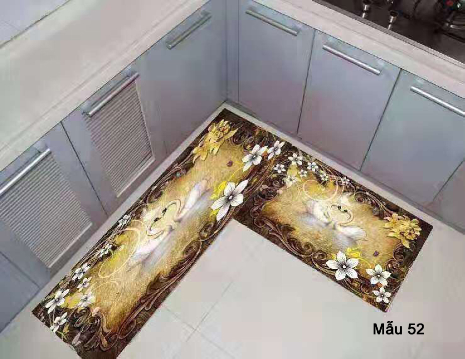 Bộ thảm bếp 2 chiếc hình thiên nga mẫu 52