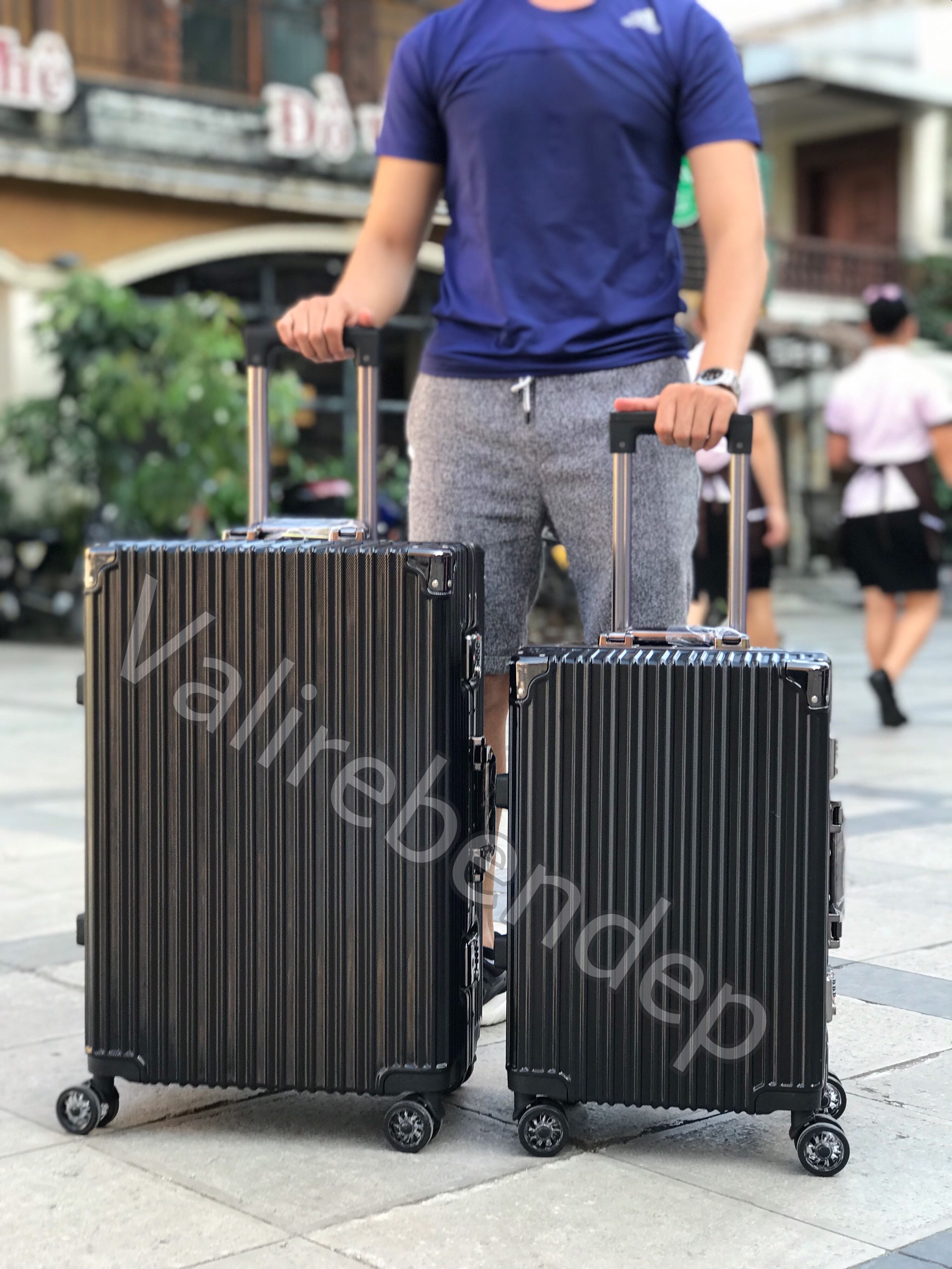 Vali kéo du lịch size 20, size 24 khung nhôm khóa sập chống trộm, chống bể vỡ, siêu nhẹ, bánh xe quay 360 độ, vali nhựa, vali nhôm