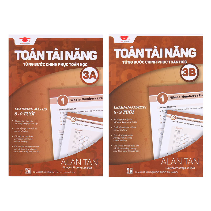 Sách Toán Tài Năng 3 - Toán Song Ngữ Lớp 3 - Á Châu Books ( Bộ 2 Cuốn, 8 - 9 Tuổi )