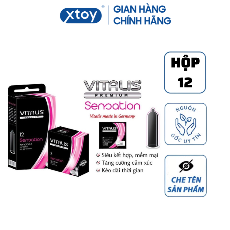 Bao cao su vitalis hộp 12 cái