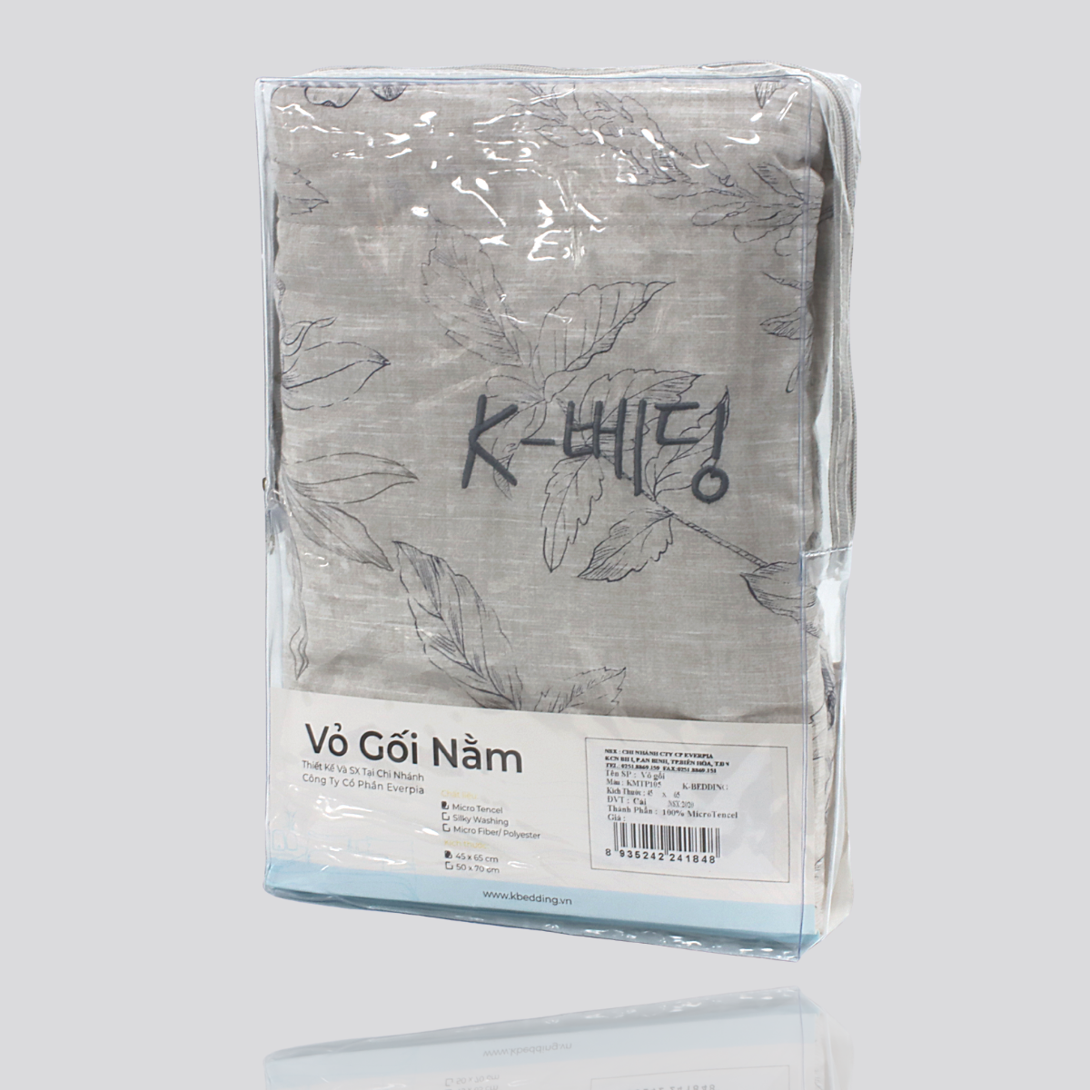 Vỏ Gối Nằm K-Bedding by Everon KMTP 105 MicroTencel In Hoa - Chăn ga Hàn Quốc
