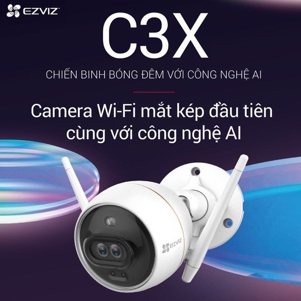 Camera Wifi Ngoài Trời EZVIZ C3X 1080P 2MP - Màu Ban Đêm - Camera Kép, Camera Ezviz