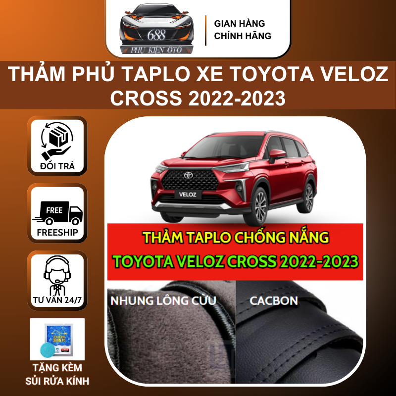 <Sale Sốc> Thảm phủ taplo xe Toyota veloz cross 2022-2023