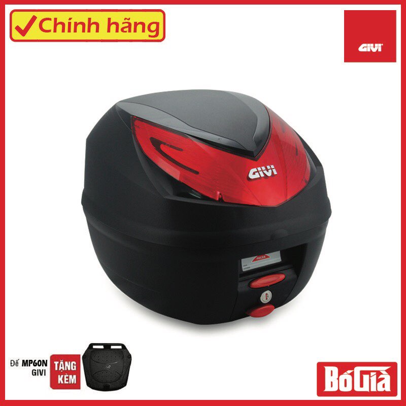 Thùng sau xe máy givi e250n - tặng kèm đế