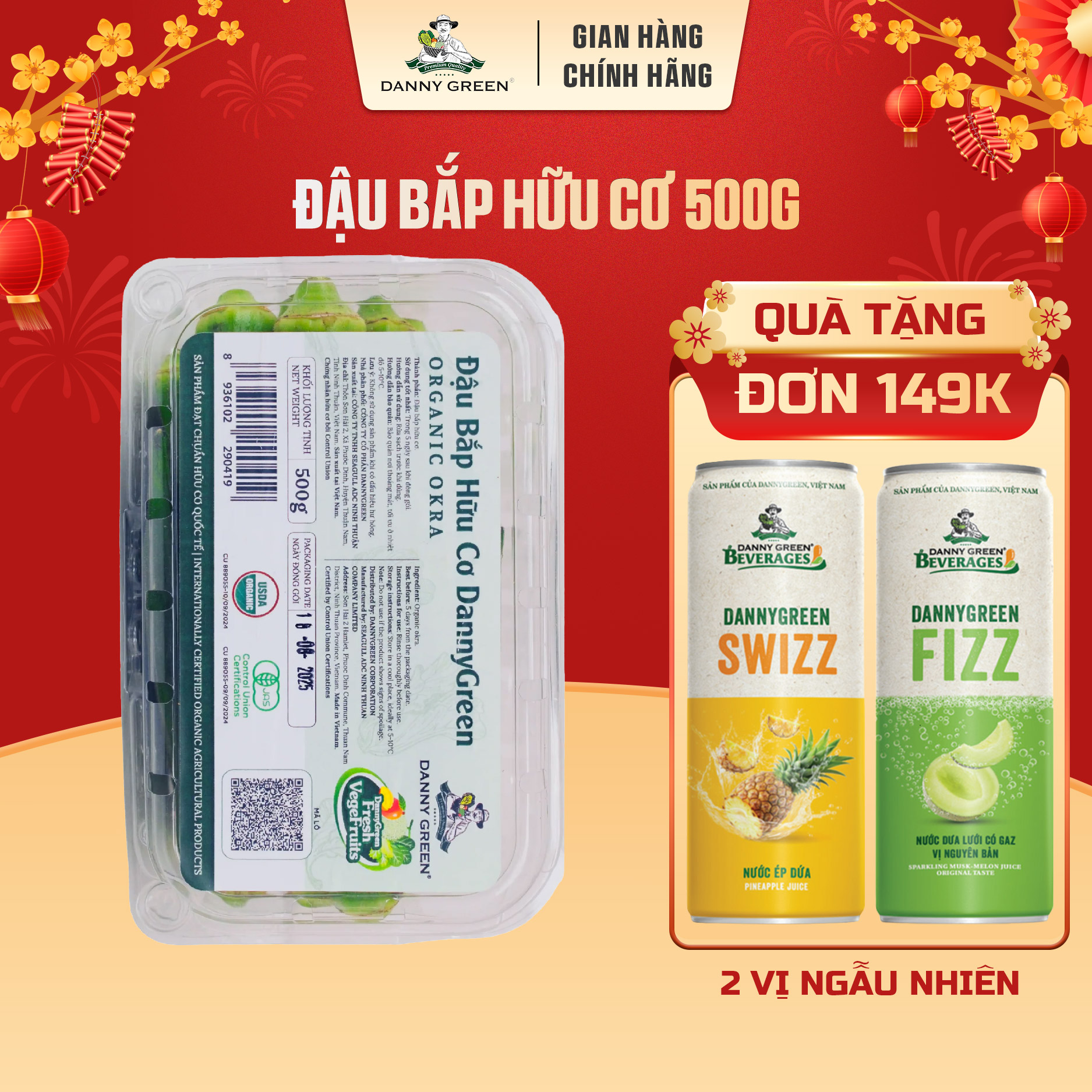 Đậu Bắp Hữu Cơ Organic DannyGreen 500g