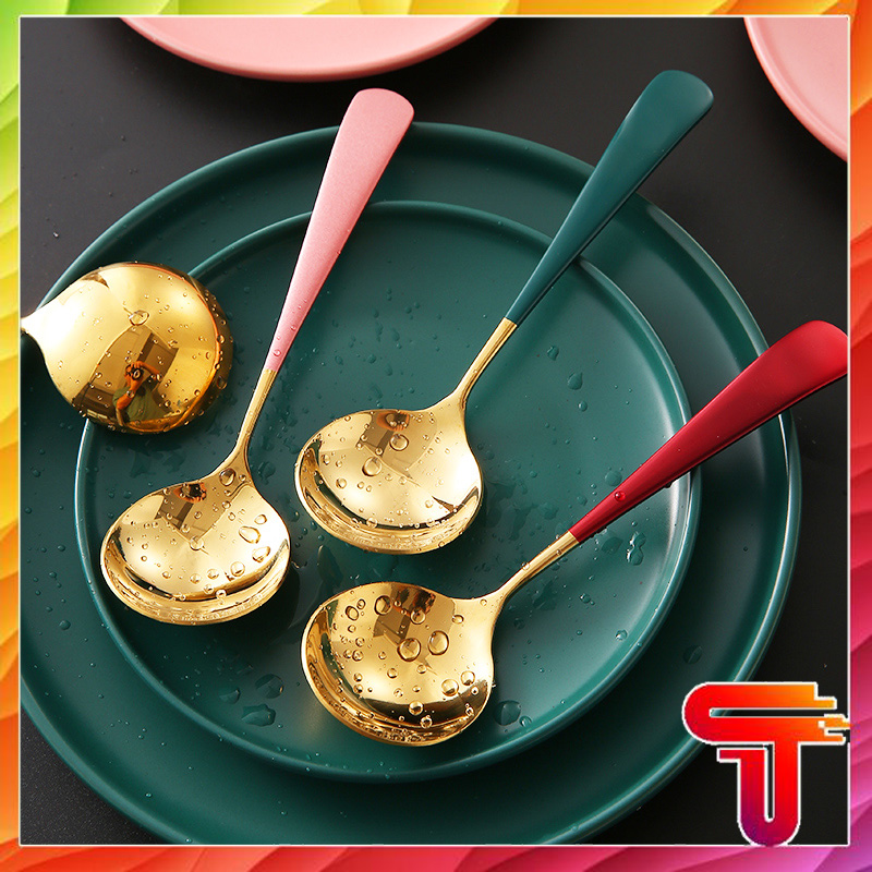 [ Combo ] Set 5 Thìa Inox Mạ Vàng - Thìa Gold Phong Cách Hiện Đại Sang Trọng