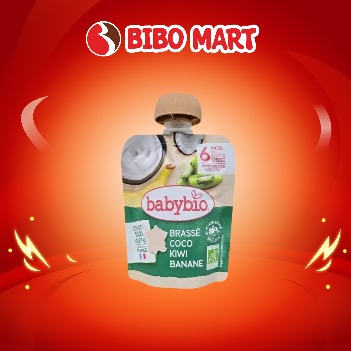 Sữa Chua Ăn Dặm Cho Bé Dừa Hữu Cơ Babybio Vị Chuối Cho Bé Trên 6 Tháng - Bibomart
