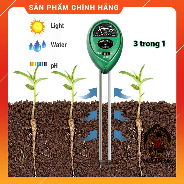 Dụng cụ đo ph của đất 3 trong 1 - máy đo ph đất