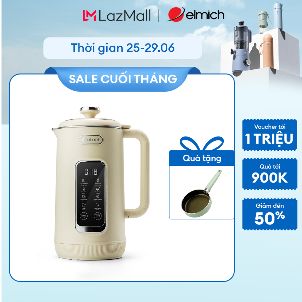 (Chỉ 15-17.07)Máy làm sữa hạt Elmich 1L CBE-8650