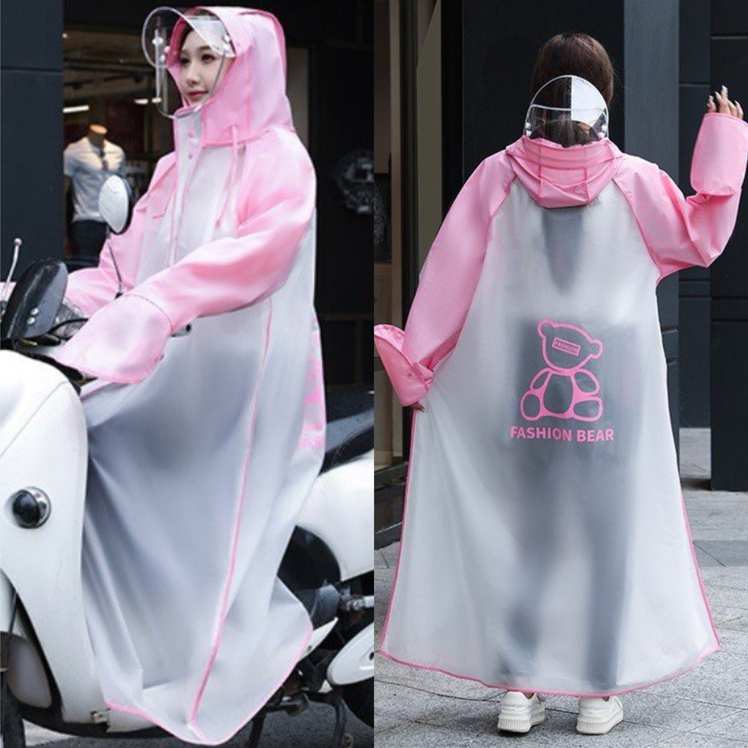 [ĐƯỢC CHỌN MÀU] Áo Mưa Trong Suốt Thời Trang Cao Cấp Có Nón Bảo Vệ Che Mưa Cực Tốt - Áo Mưa Đôi 2 Đầu Vải Dù Dày Dặn Siêu To Chống Nước Siêu Tốt