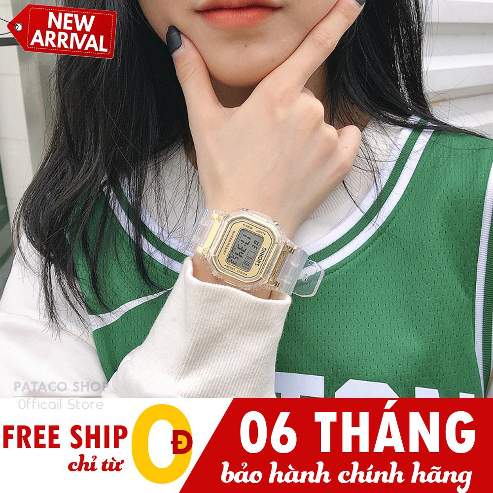 Đồng hồ thể thao Unisex, Đồng hồ điện tử Sport Shhors VR2, Dây cao su trong suốt , Đa chức năng, Kháng nước 3ATM cực bền bỉ