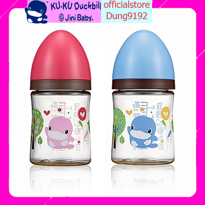 BÌNH SỮA CỔ RỘNG NHỰA PES KUKU KU5852A 160ML
