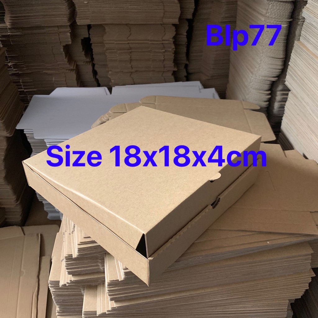 50 hộp carton đựng bánh pizza size 18x18x4cm