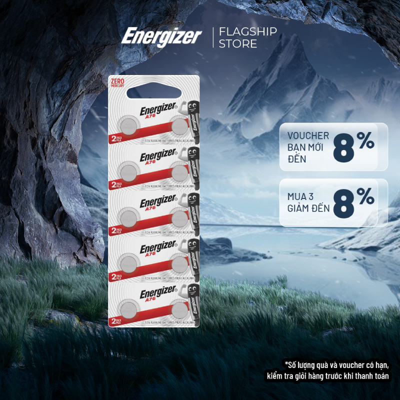 Pin cúc áo energizer a76 bp2x5 - vỉ 10 viên