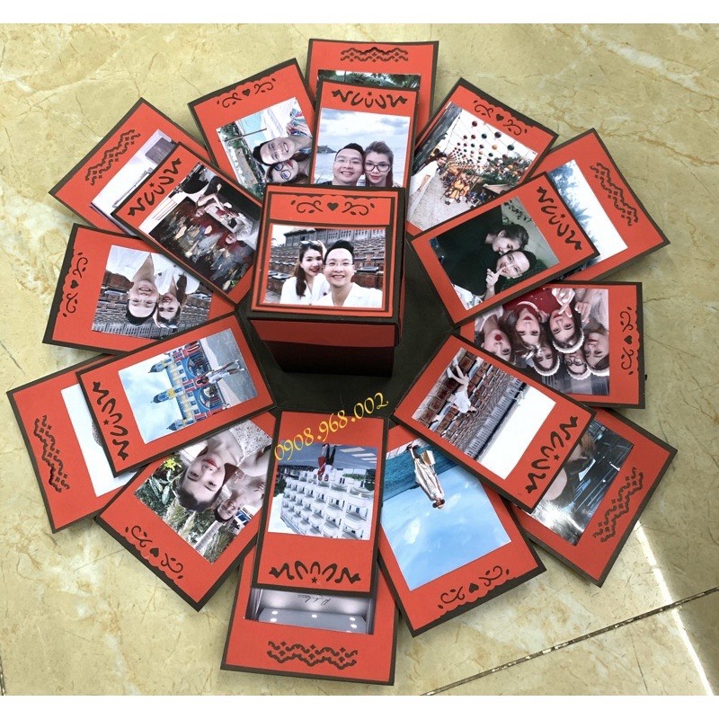 Hộp quà Lovebox lục giác đựng ảnh sinh nhật ,8/3, anniversary