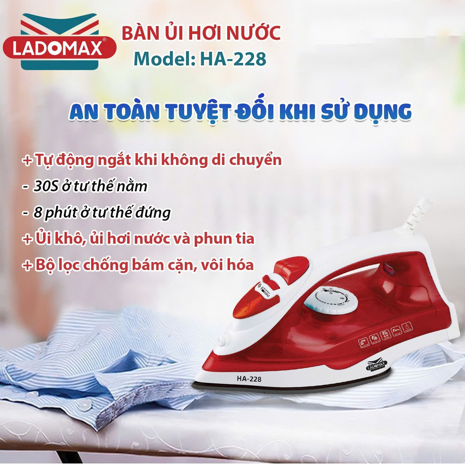 Ladomax large capacity 1600w steam brush-large capacity for water 270ml-premium ABS plastic, PC material. 12-month warranty