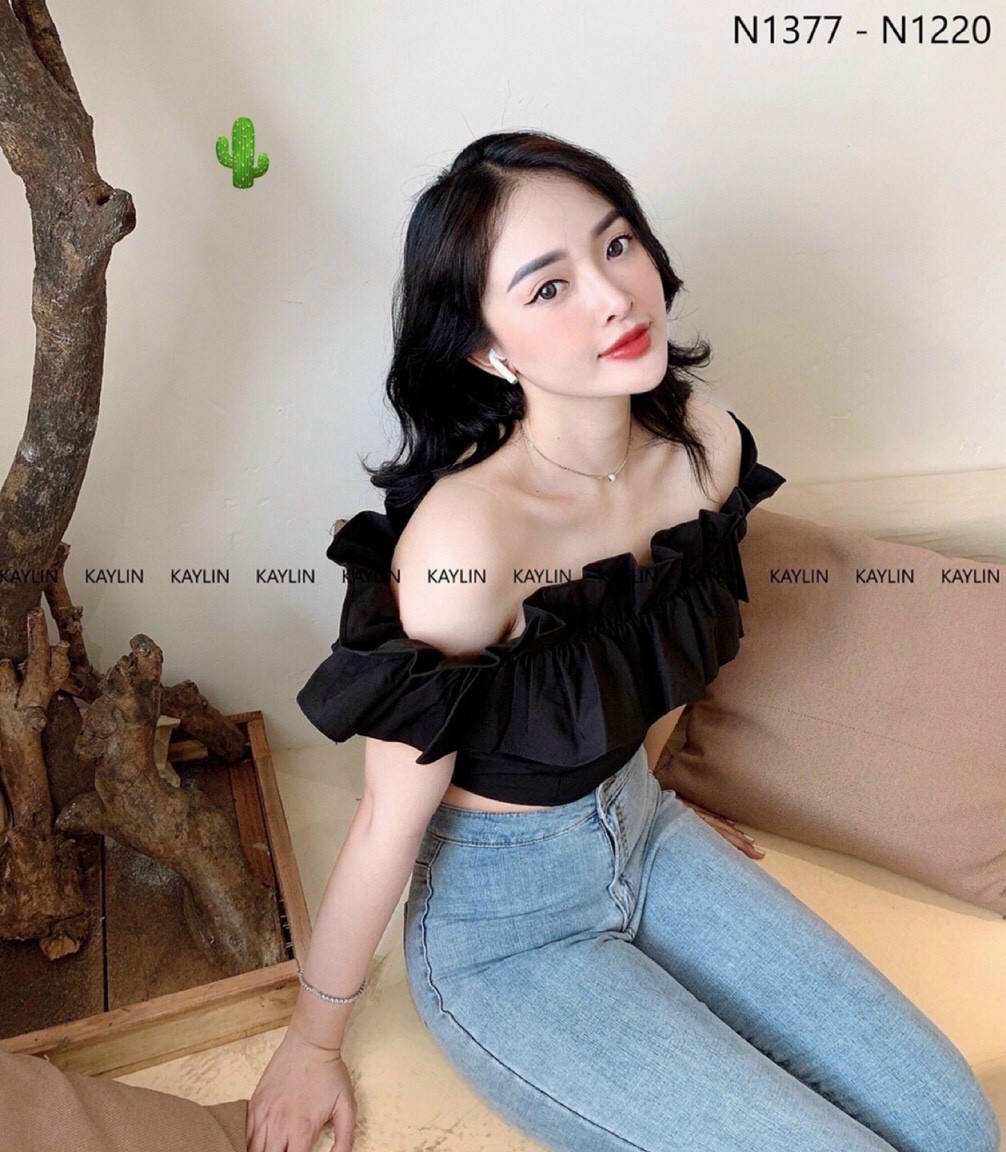 Áo kiểu - áo bẹt vai bèo thời trang nữ cao cấp
