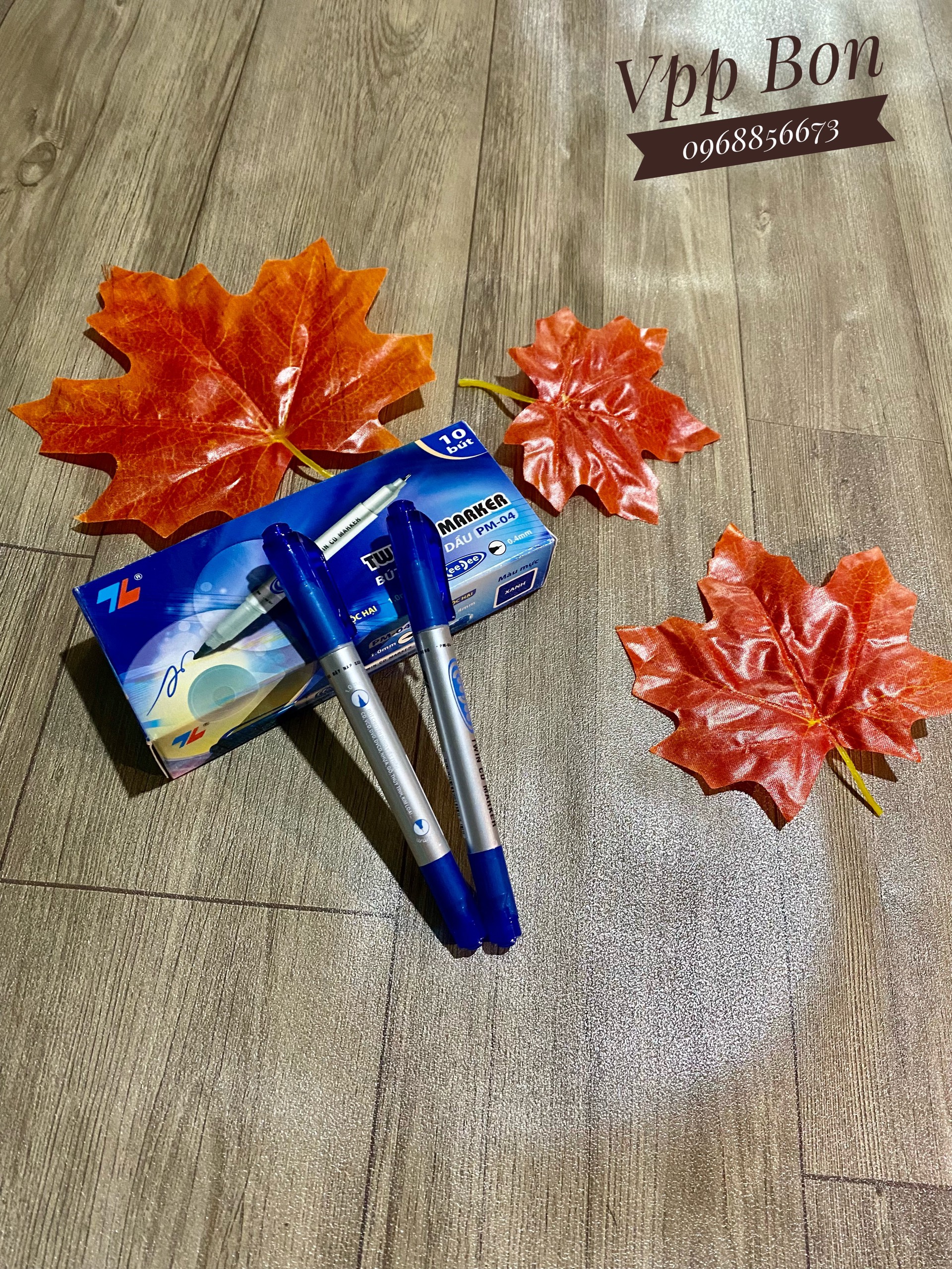 Bút lông dầu hai đầu nhỏ pm04 1 hộp 10 cây
