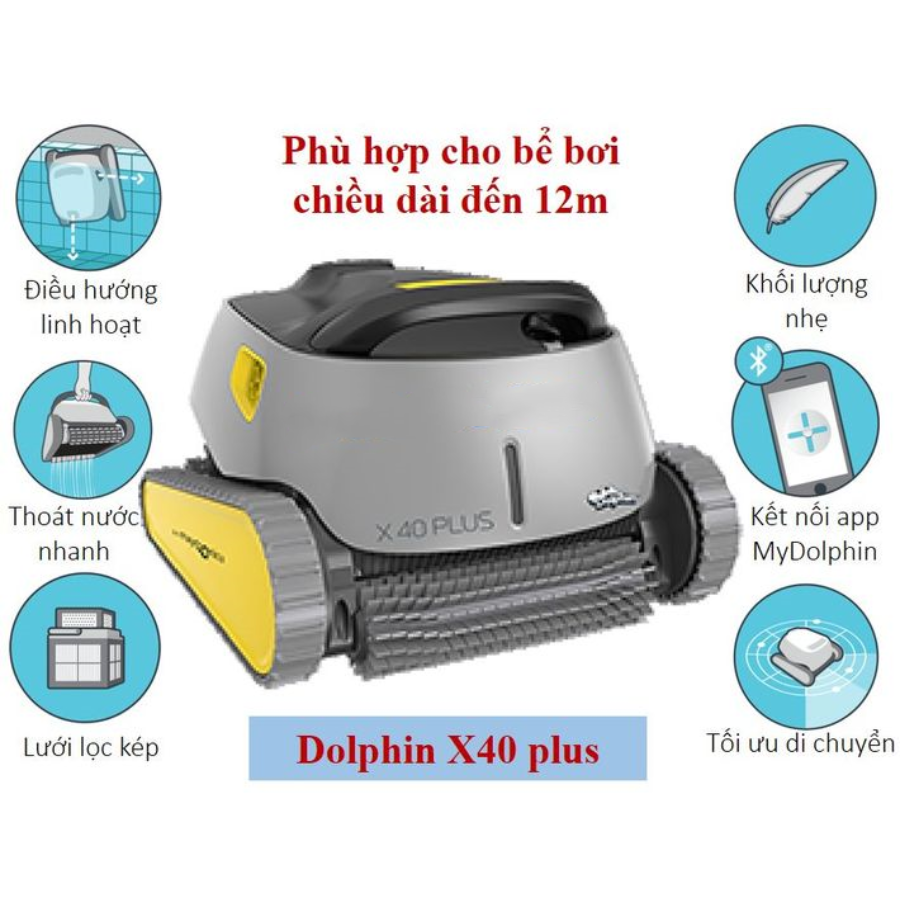 Robot vệ sinh hồ bơi Dolphin X40 Plus