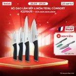 Bộ dao làm bếp 4 món Tefal Comfort K221S475 - 9cm, 12cm, 15cm, 20cm
