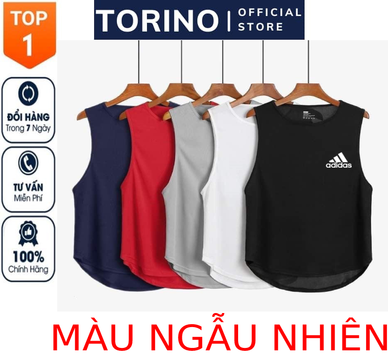 Áo ba lỗ gym nam đẹp logo A.DIDAS, chất vải Cotton Thái co giãn 4 chiều, lỗ nhỏ thoáng khí, thấm hút mồ hôi tốt