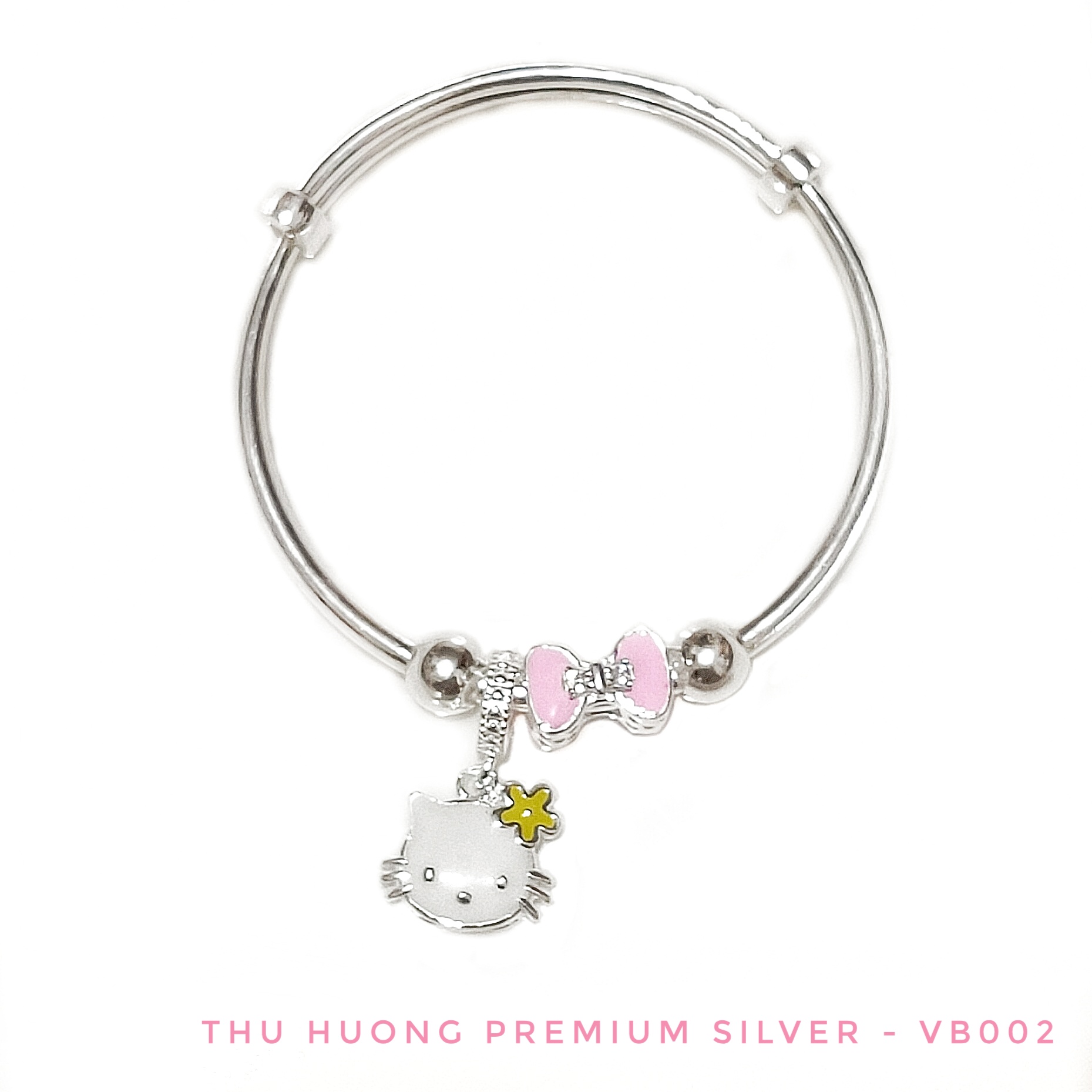 Vòng tay bạc em bé cao cấp s990 vb002 - thu huong silver