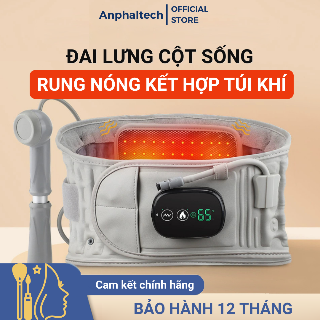 Đai Lưng Cột Sống Thoát Vị Đĩa Đệm Z5, Massage Rung Nóng Kết Hợp Túi Khí, Đai Hơi Kéo Dãn Cột Sống, Giảm Đau Thắt Lưng