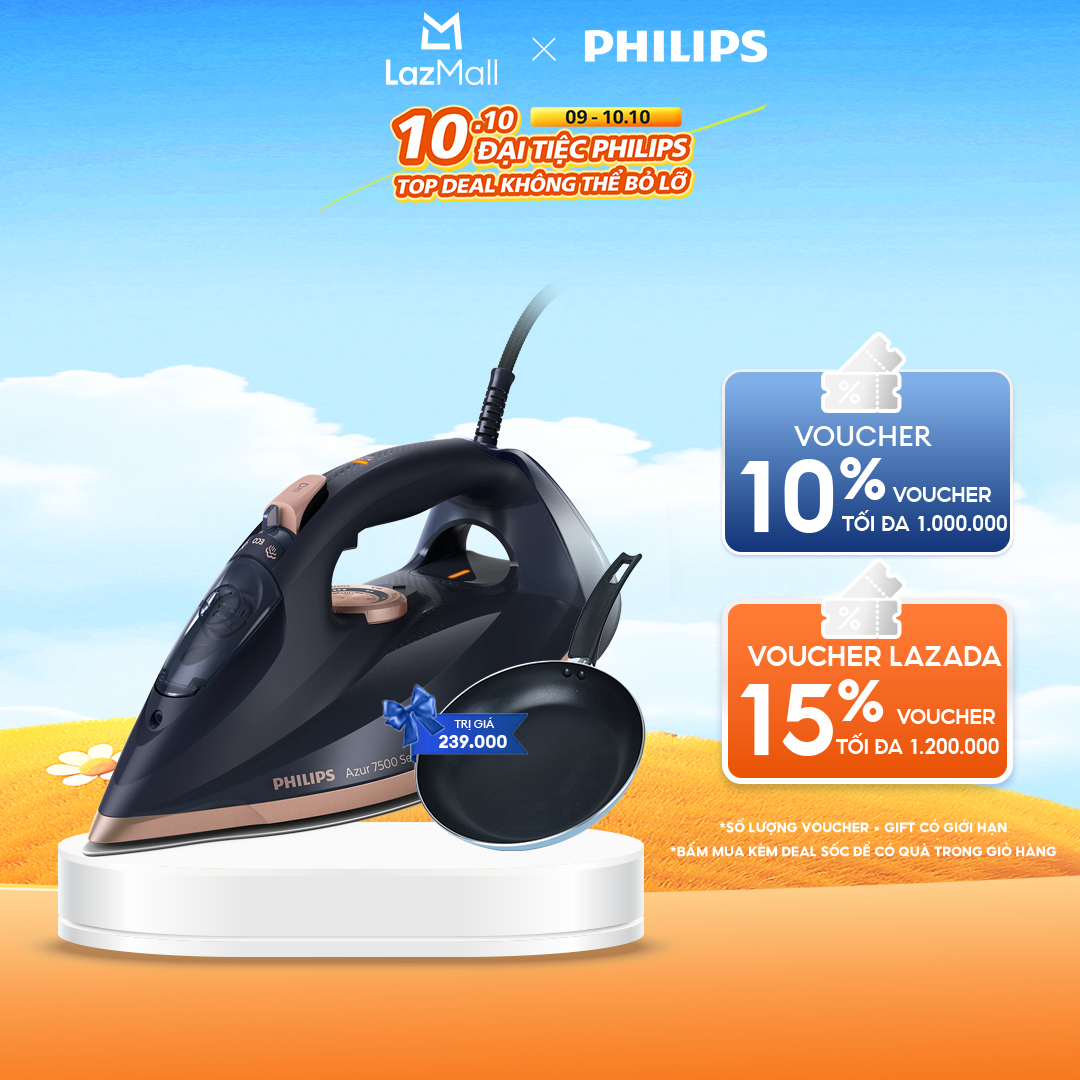 [QUÀ TẶNG HẤP DẪN - SLCH] Bàn Ủi Hơi Nước Philips DST7510/80 - Hàng Phân Phối Chính Hãng