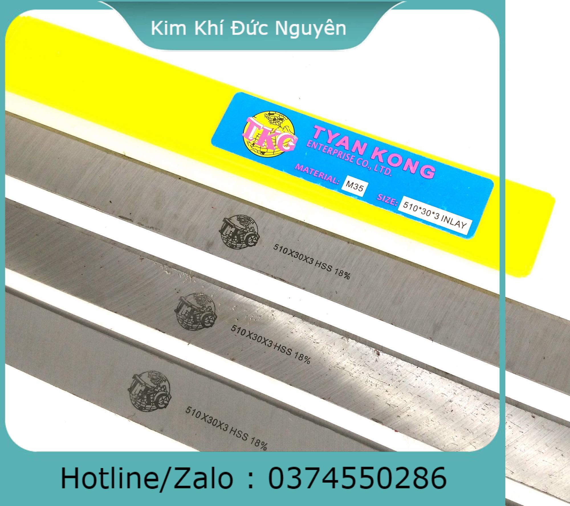 Lưỡi dao bào gỗ liên hợp có đính hợp kim tkg 510x30x3mm kim khí đức nguyên