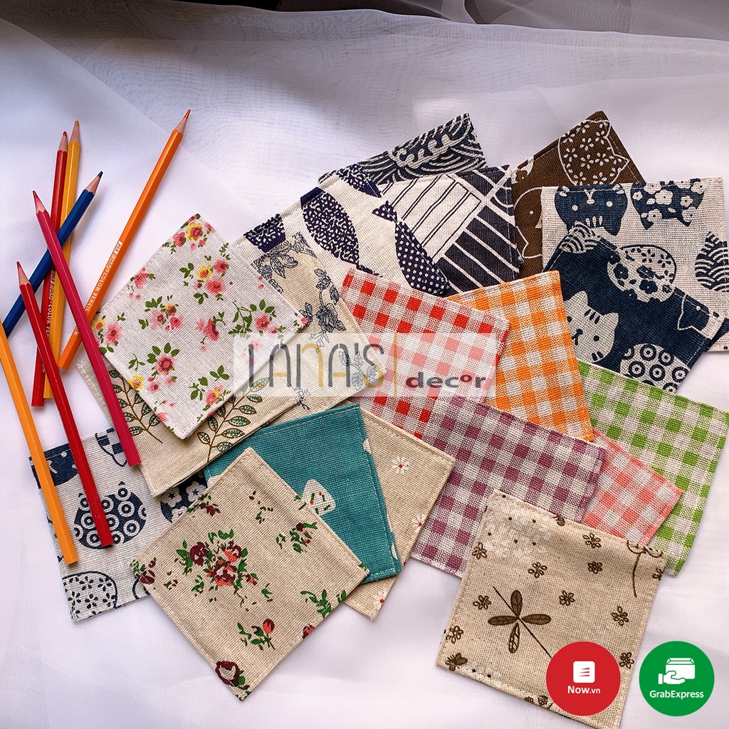 Lót Ly Vải Vintage Hoa Caro Nhiều Mẫu Handmade