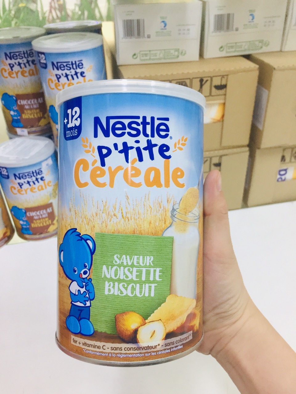 Bột pha sữa Nestle vị bich quy hạt phỉ 400gr 12m+