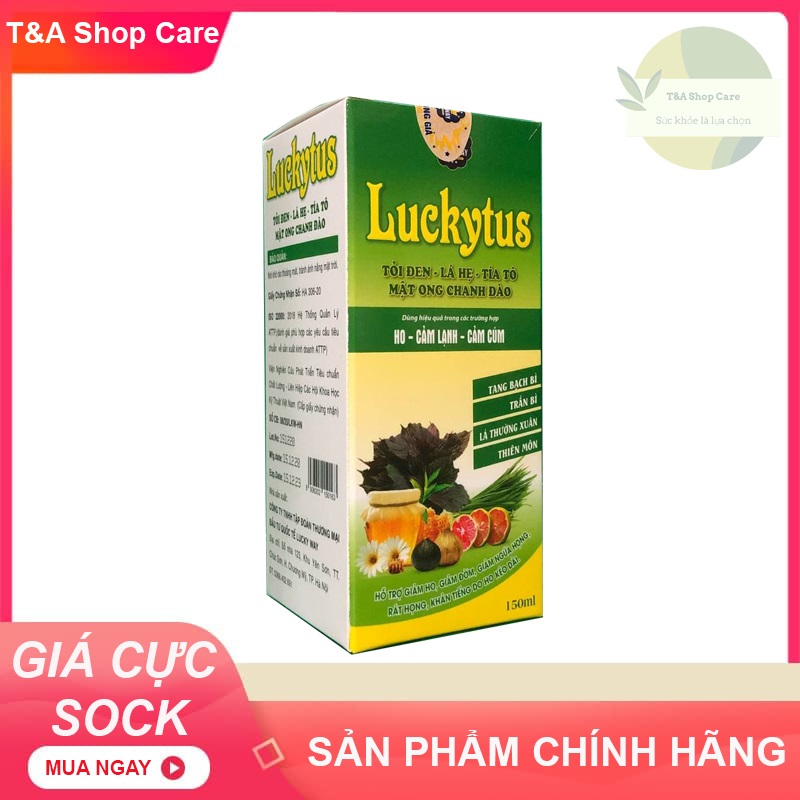 Siro ho siro tỏi đen Luckytus giảm ho giảm rát họng khản tiếng chai 150ml