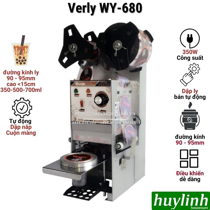 Máy dập ép miệng cốc ly bán tự động VERLY WY-680 [Tự động dập nắp - tự động cuộn màng]
