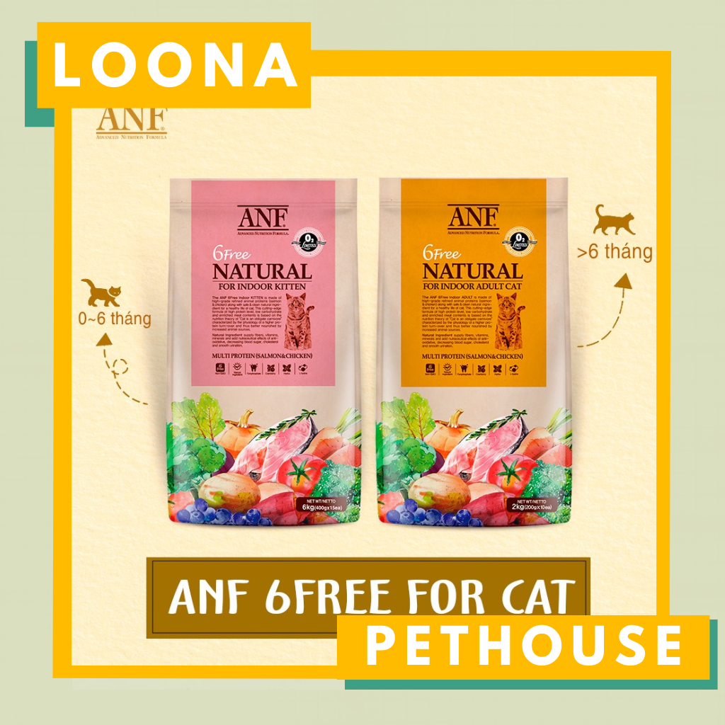 Hạt thức ăn cho mèo ANF 6free Adult bao nguyên 2kg