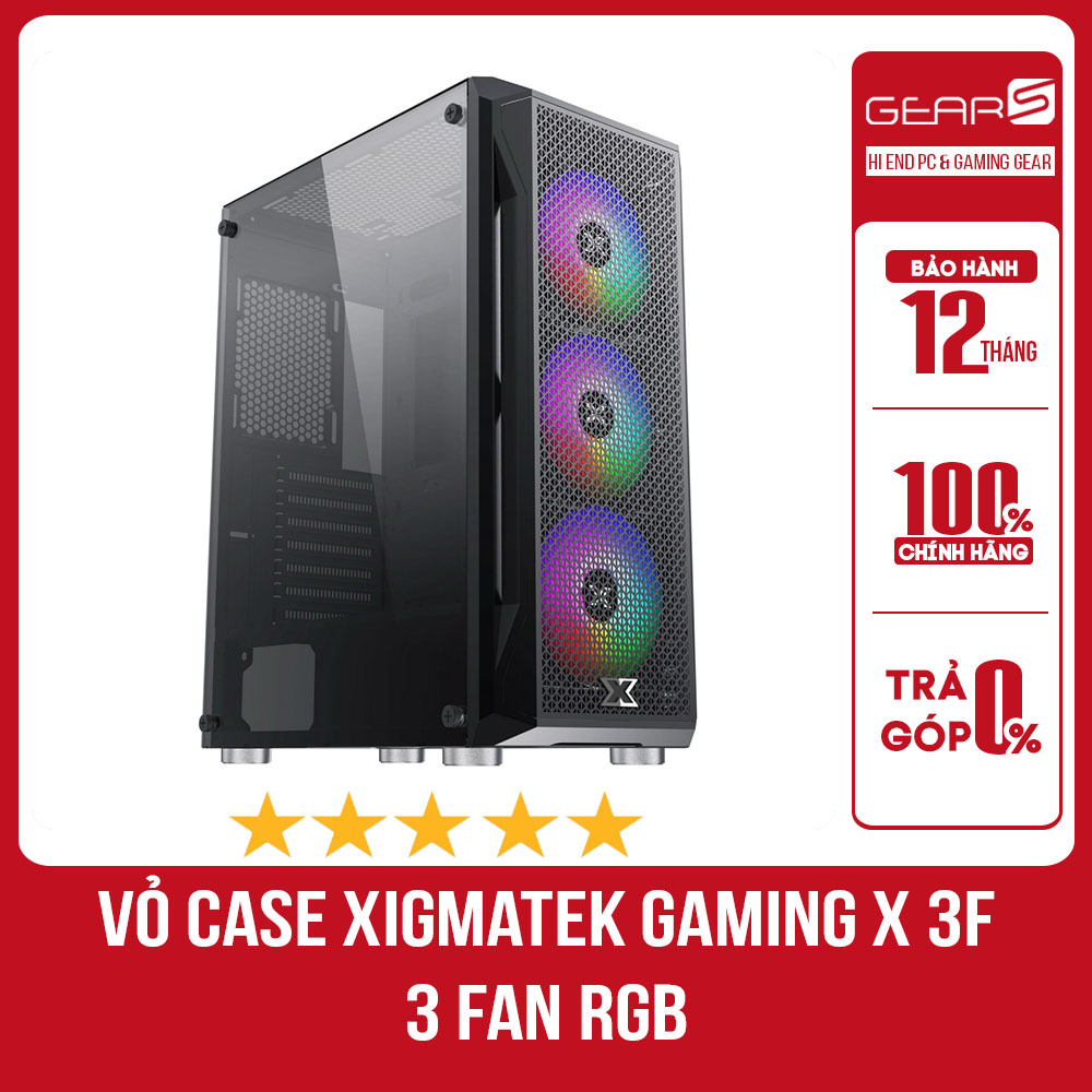 Vỏ case xigmatek gaming x 3f - 3 fan rgb - bảo hành chính hãng mai hoàng 12 tháng