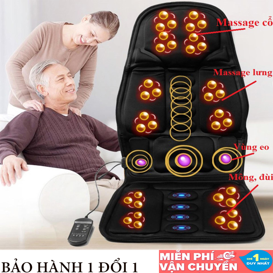 Ghế masage, Đệm Massage, Ghế Massage Toàn Thân, 8 chế độ rung masage cực mạnh giảm đau mỏi cổ, vai, gáy, lưng các cơ toàn thân, Bảo Hành 1 Đổi 1 Toàn Quốc.