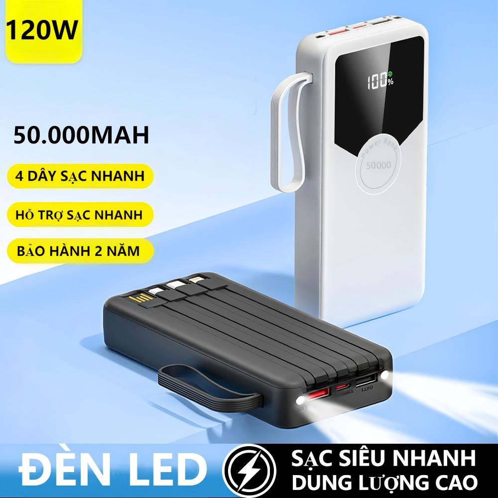 120W Pd20W 50000Mah 80000Mah Solar Power Bank 100% Genuine Dual USB Output Outdoor Activities External Battery Power Supply