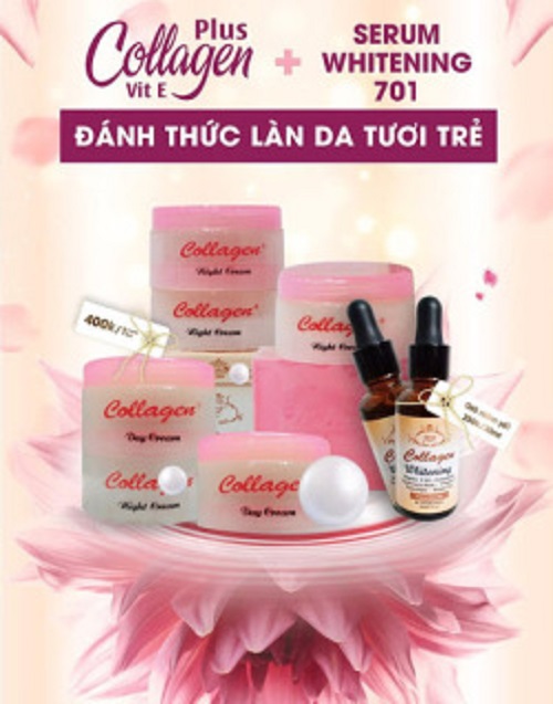 [HCM][TẶNG FREE 20K SHIP + QUÀ TẶNG]Bộ Kem Collagen Plus Vit E Malaysia Chuyên Nám Mụn Tàn Nhang Trắng Da Tặng Kèm Serum Collagen