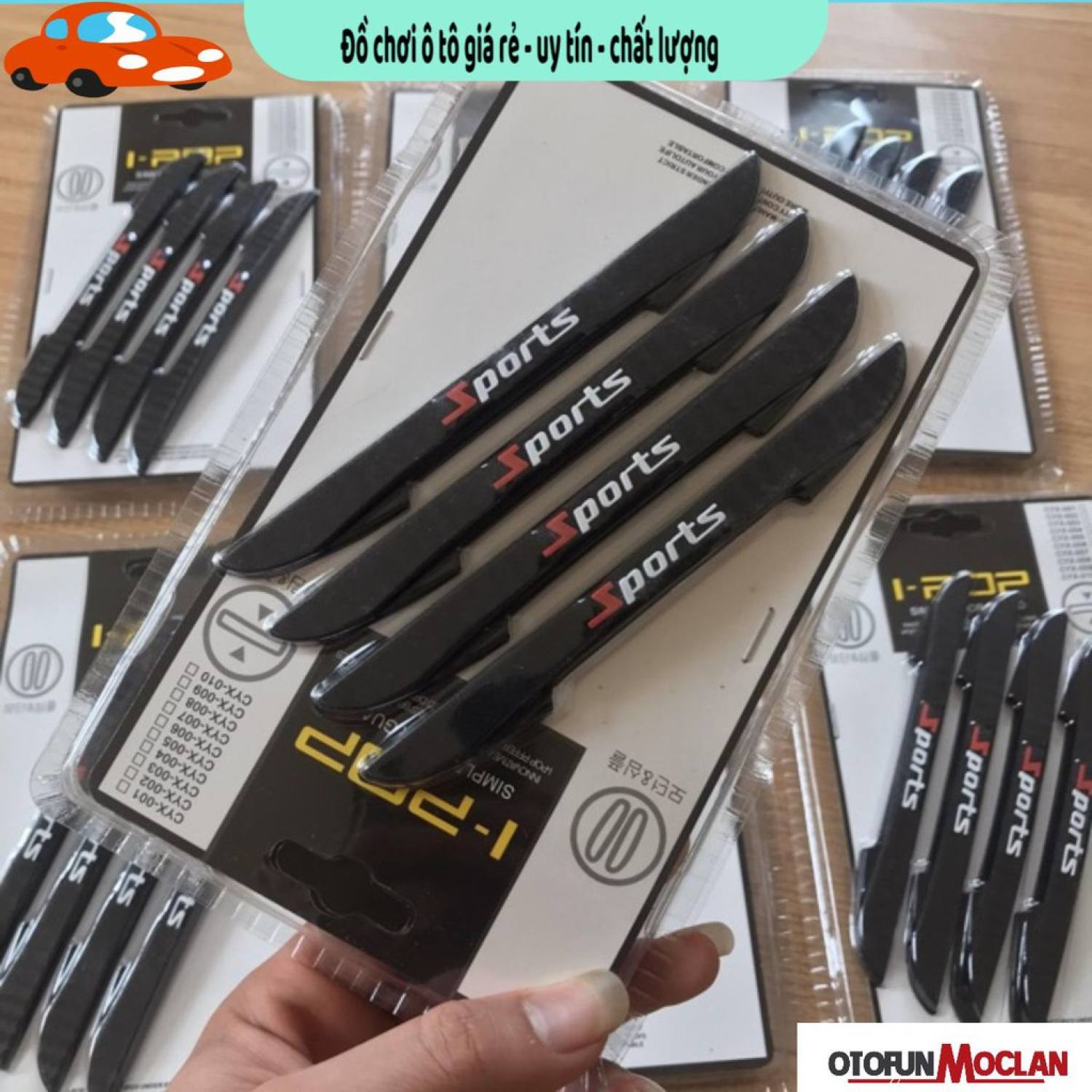 Bộ 4 miếng dán sport chống va đập cánh cửa - miếng dán cao su chống va đập gương và cánh cửa ô tô..