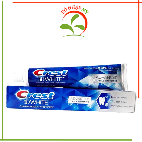 Kem đánh răng crest 3d white 158gr của mỹ
