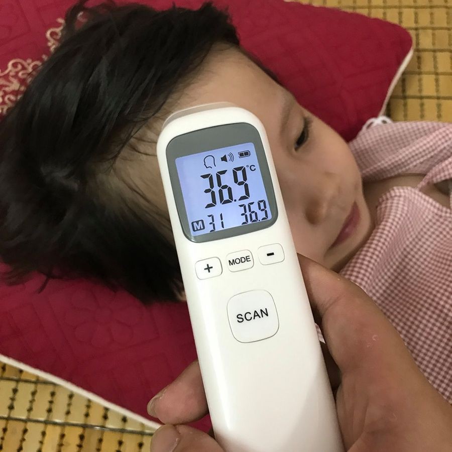 Dụng Cụ Máy Nhiệt Kế Hồng Ngoại Đo Nhiệt Độ Cơ Thể, Môi Trường Sống, Nước Infrared Model T1803 Màn Hình Số LCD Khoảng Cách Đo 5cm - nhietket1803