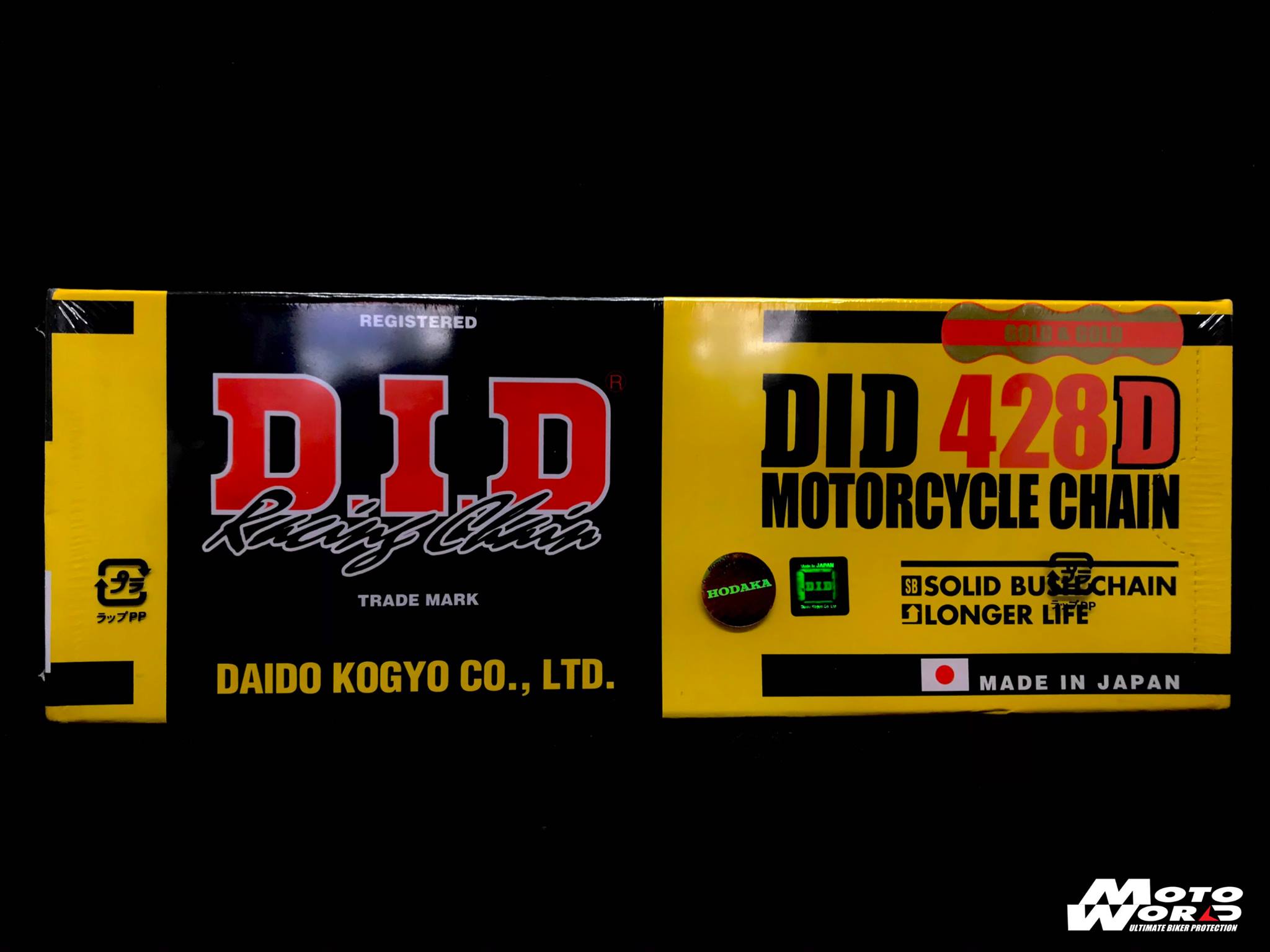 [Motoworld Phân Phối] Sên 9ly vàng DID 428D (124-130 mắt)- có tem bảo hành và chống hàng giả- made in japan