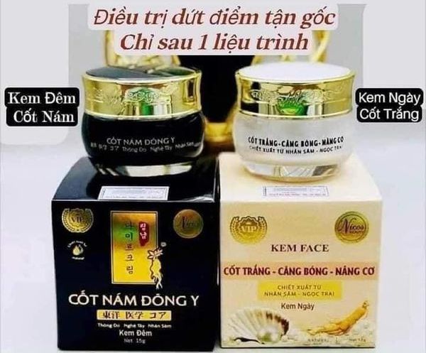 Bộ kem face trắng và face cốt nám nicos