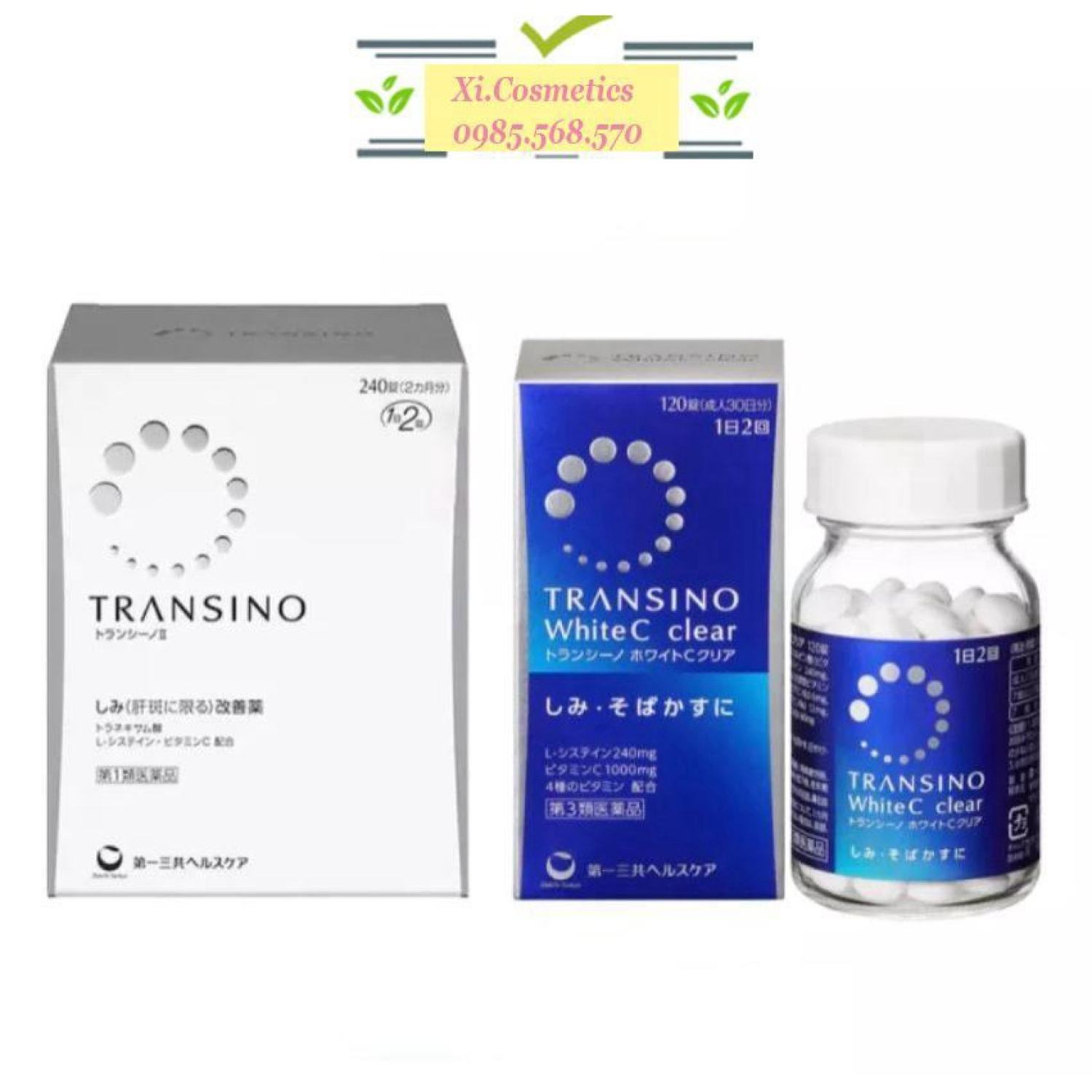  Viên Uống Trắng Da Mờ ƞám Transino Nhật Bản 120v và 240 Viên Chính Hãng - White C Clear Giúp Sáng Da Mờ Եàn Nhang 